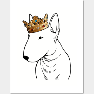 Bull Terrier Dog King Queen Wearing Crown Posters and Art